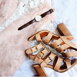 Tan Buckle Heels